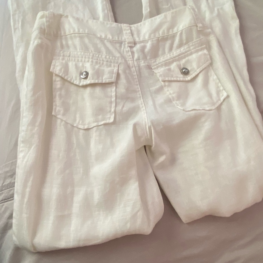 Wide leg linen pant